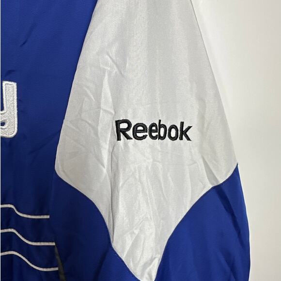 New York Giants Football Reebok SI NFL Team Apparel Windbreaker Jacket Blue Sz L - Picture 9 of 16